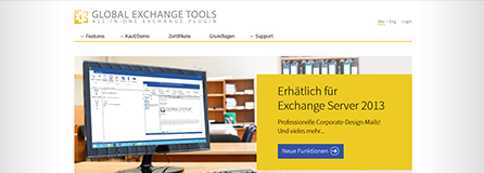 Vorschau: Webseite Global Exchange Tools